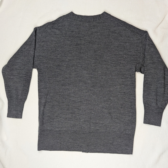 Hudson North 100% Extra Fine Merino Wool Classic Dark Gray Women's Cardigan - Picture 2 of 4